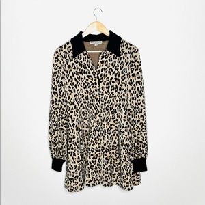 St. John Separates Leopard Button down Sweater‎ Coat
